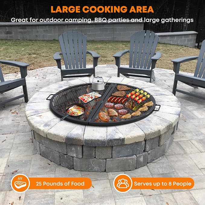Stanbroil X-Marks Fire Pit Cooking Grate, Foldable Round Grill Grate - Image 5