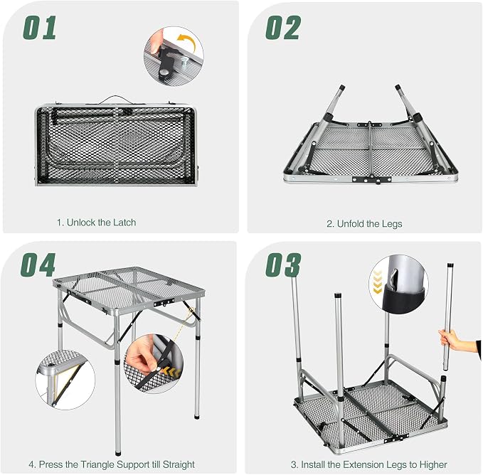 RedSwing Portable Grill Table for Outside, Aluminum Folding Grill Stand Table - Image 7