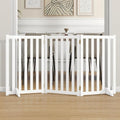 30" Height Tall Freestanding Pet Gate, Solid Wood Folding Safety Fence Wooden by Axeman