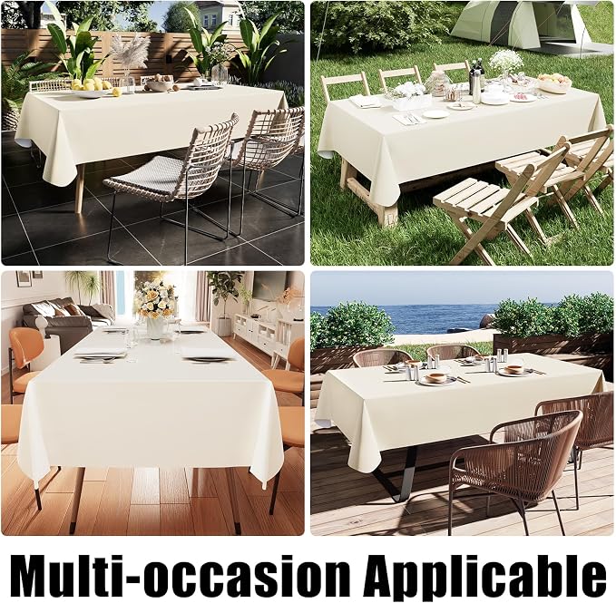 Smiry Rectangle Table Cloth 60x102 Inch, Waterproof Wipeable Vinyl Tablecloths - Image 6