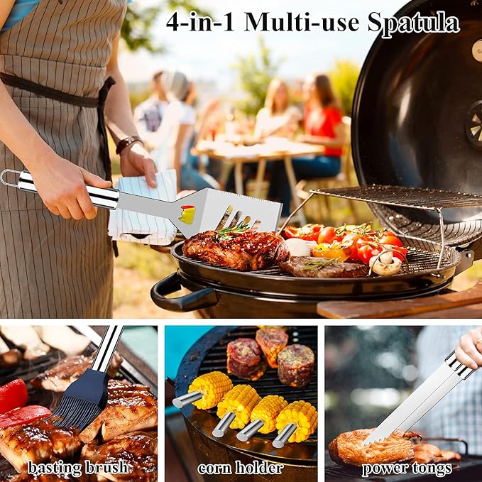 Barbecue Tool Set, 27 Piece Stainless Steel Grilling Kit with Carry Bag