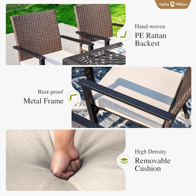 Sophia & William 9 Pieces Patio Dining Set - Image 5
