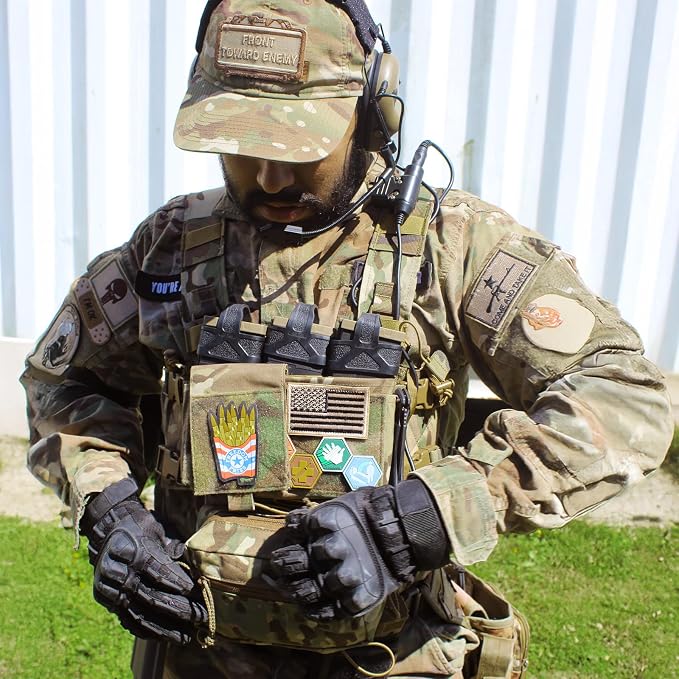Tactical Chest Rig, MOLLE Compatible Plate Carrier System, 5.56/7.62 Mag Pouches - Image 7