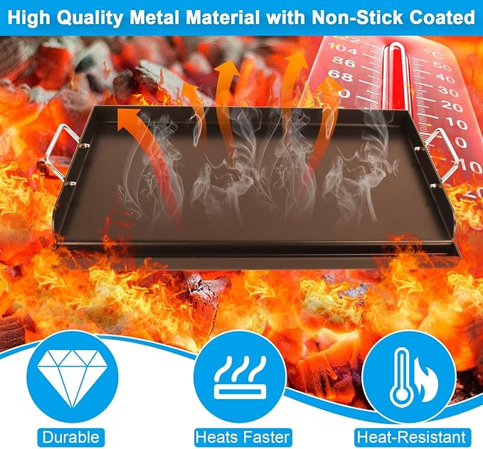 25" x 16.5" Nonstick Carbon Steel Griddle - Image 4