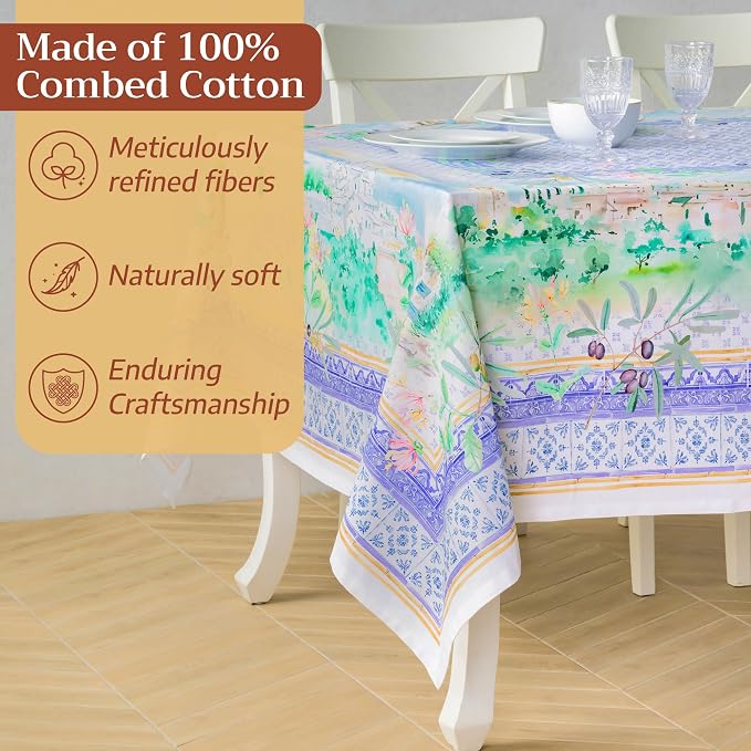 Maison d' Hermine Premium Table Cloth Rectangle Table 100% Combed Cotton 140 x - Image 4