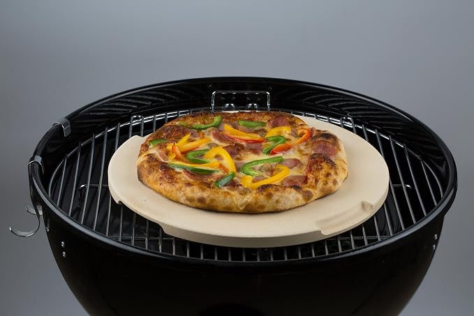 Pizza Stone 12.6in Round Baking & Grilling Stone, BBQ and Grill. Innovative - Image 7