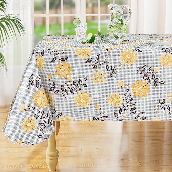 misaya Rectangle Waterproof Vinyl Table Cloth, Wipeable Tablecloth by misaya