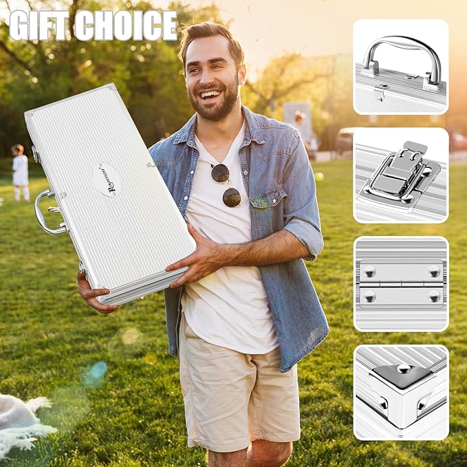 Barbecue Tool Set, 26-Piece Stainless Steel with Aluminum Storage Case