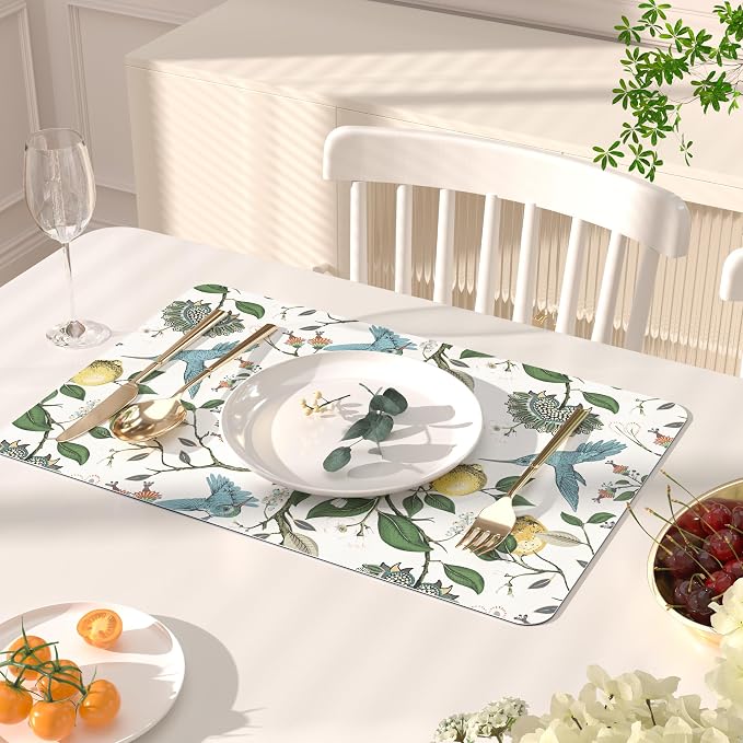 QIYI Placemats Set of 6, 12x18 Inch Faux Leather Place Mats - Image 2
