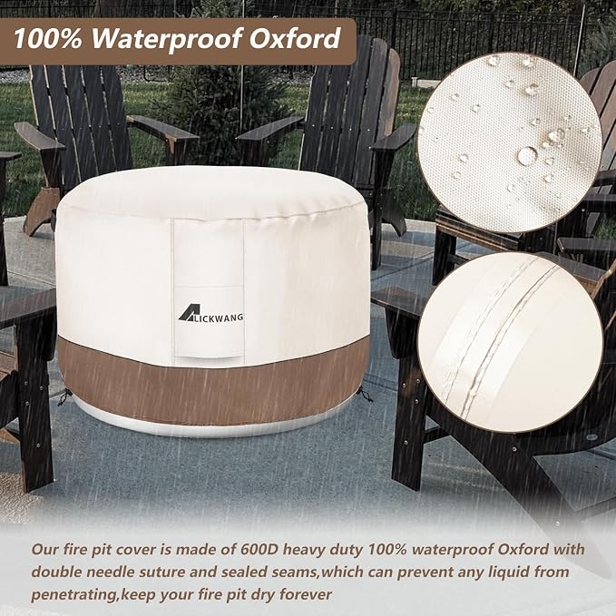 Fire Pit Cover for Solo Stove Bonfire, 600D Tear-Resistant Heavy Duty Durable - Image 4