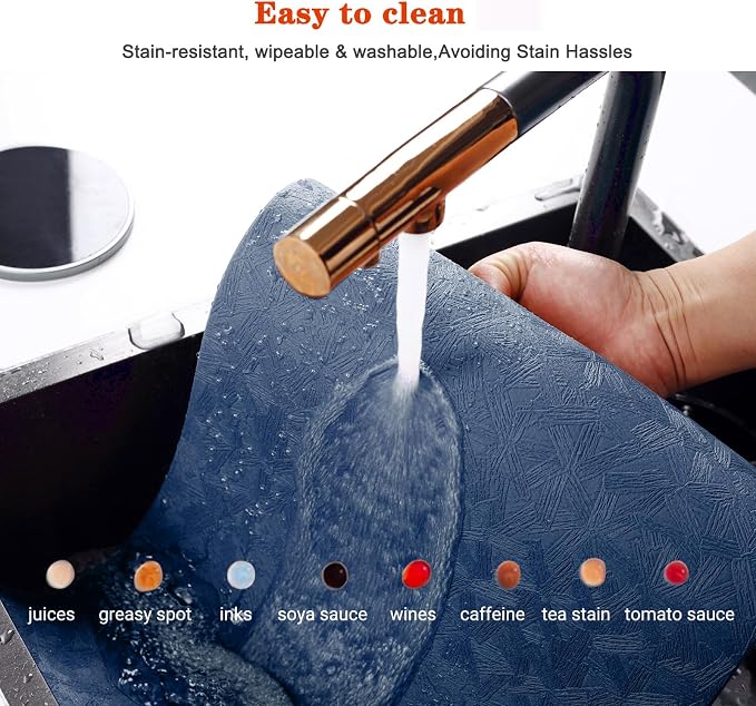 Vinyl Placemats Set of 4 Heat Resistant Easy Clean Non-Slip Place Mats - Image 4