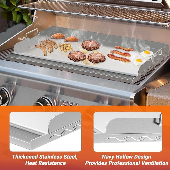 Skyflame 25"x16" Stainless Steel Griddle Plate - Image 4