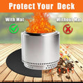 Grill Pad Floor Mat, 59-Inch Round Fiberglass, Black for Fire Pits