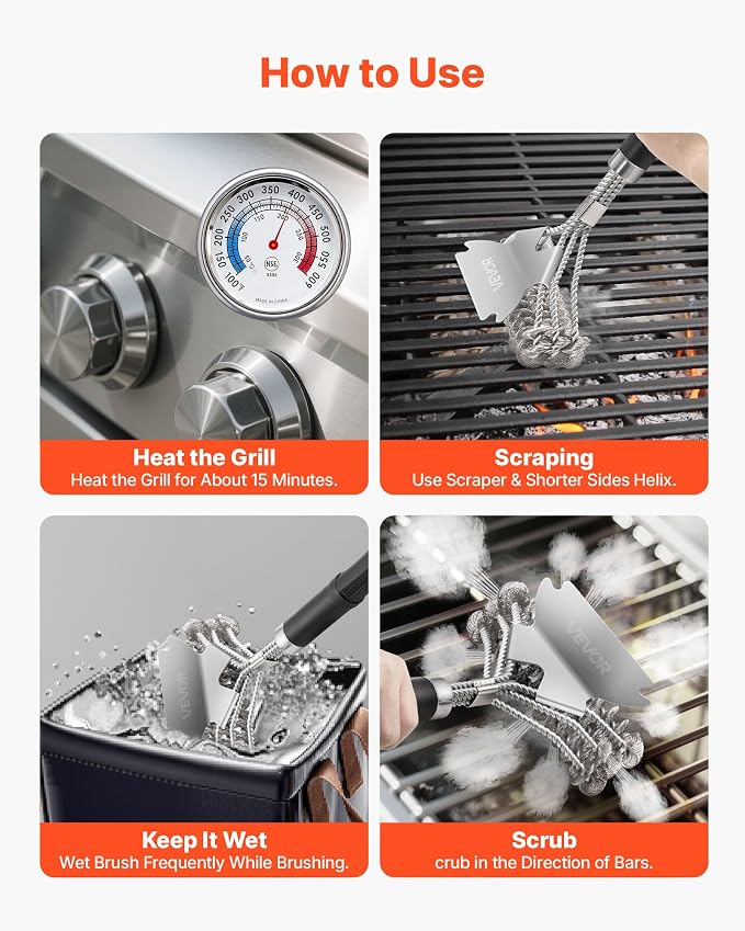 VEVOR Grill Brush and Scraper, BBQ Brush - Image 6