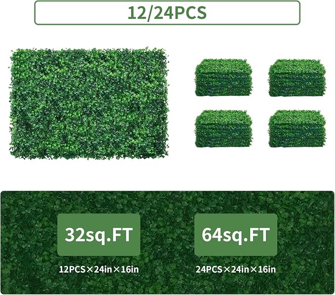 24PCS 24x16inch Artificial Boxwood Panels - Image 9