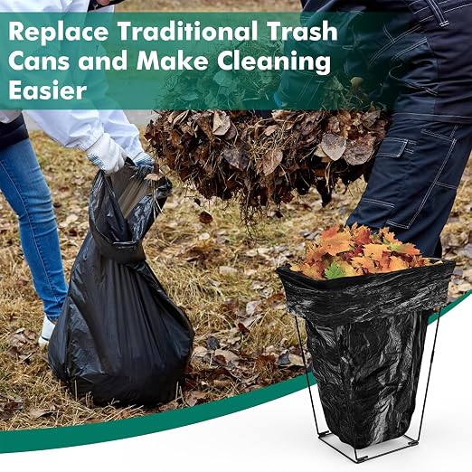 3. Reinforced Trash Bag Holder Metal Garden Waste Basket Stand - Image 5
