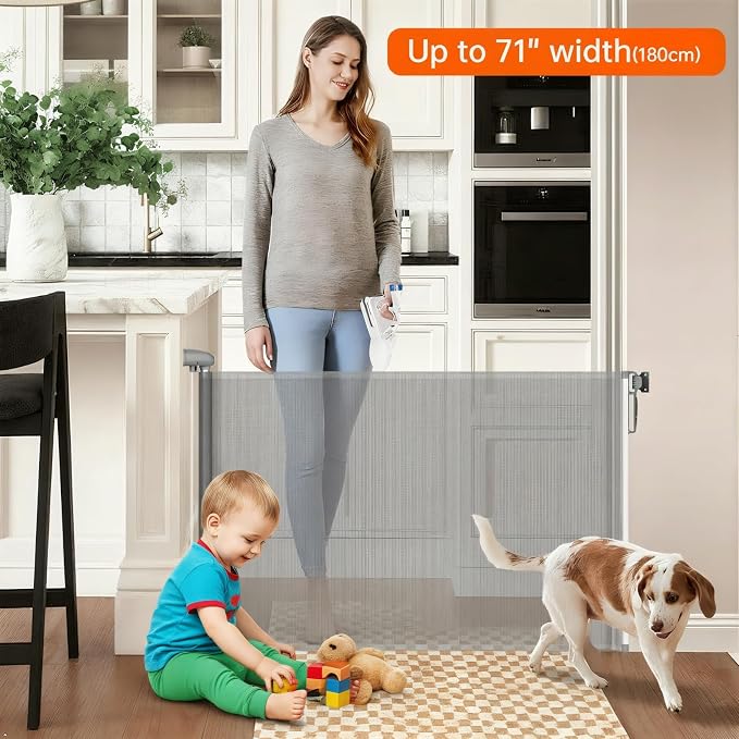 Scalable Safety Door, pet/Dog/cat Temporary Door, Baby Safety gate, mesh Soft - Image 2