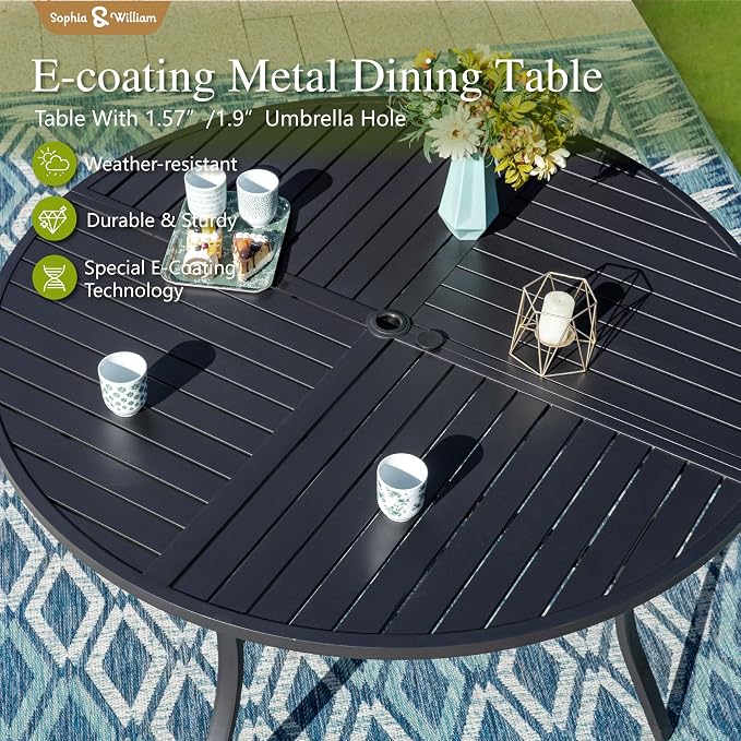 Sophia & William Outdoor Dining Set Patio Dining Set - Image 6