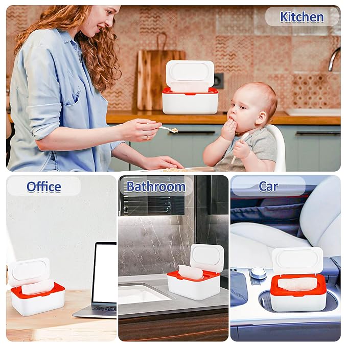 Baby Wipes Dispenser, Wipes Case Baby Wipe Holder Keeps Wipes Fresh, Easy Open - Image 5