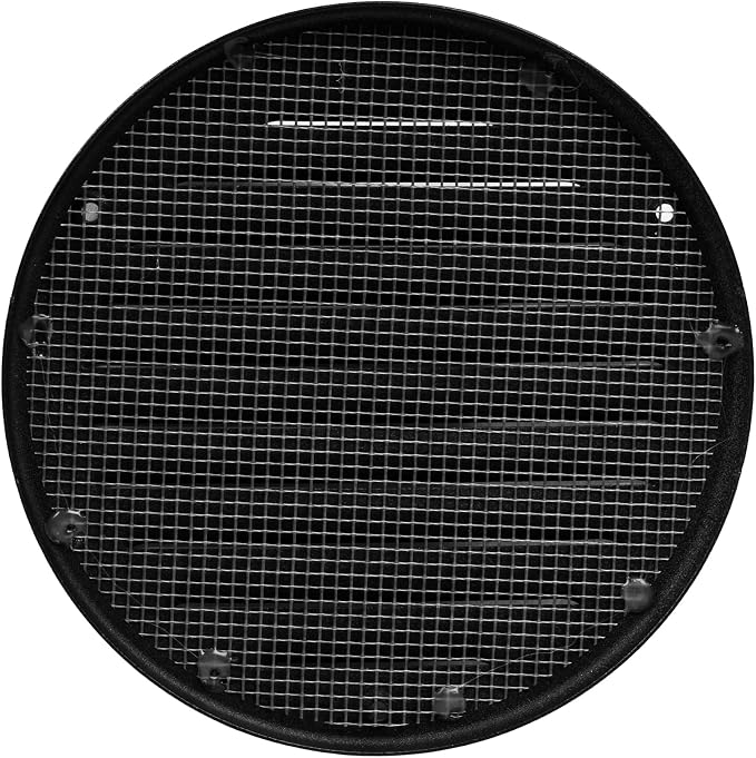 Square Ventilation Grille / 5" Inch Inside Measurement/Black Metal Air Vent - Image 3