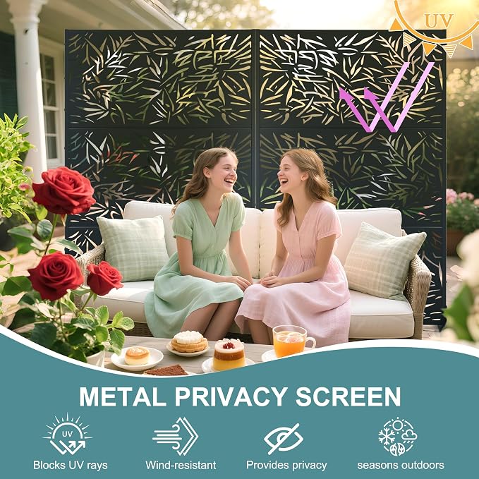 Metal Privacy Screen Outdoor Freestanding Privacy Wall Panels and Decorative - Image 3