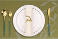 Leaf Placemats Set of 8, Non-Slip Heat-Resistant 18" x 12" Vinyl Washable by PandaPalm