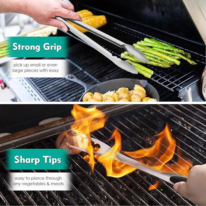 Barbecue Tool Set, 5-Piece Stainless Steel Grilling Kit, 18 Inch
