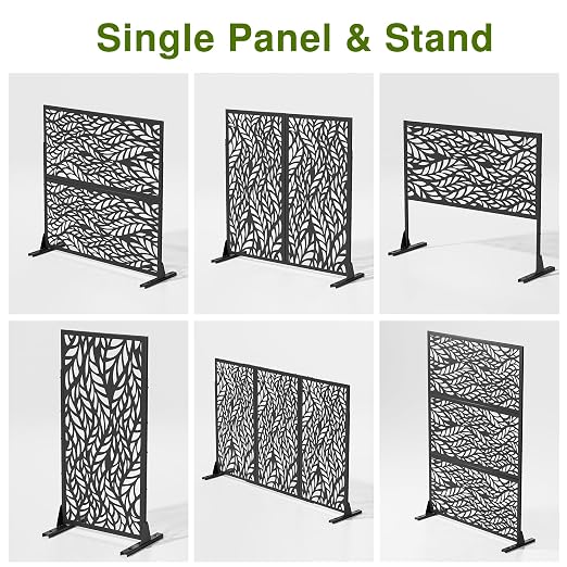 Casaphoria 72" H x 47" W Metal Outdoor Privacy Screen, Freestanding Decorative - Image 8
