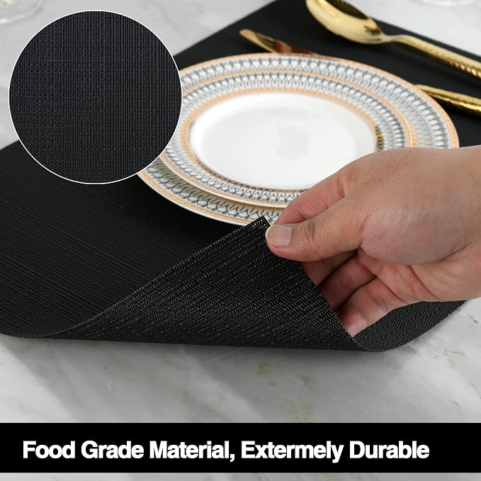 SLKQG Black Placemats Set of 4 - Image 4