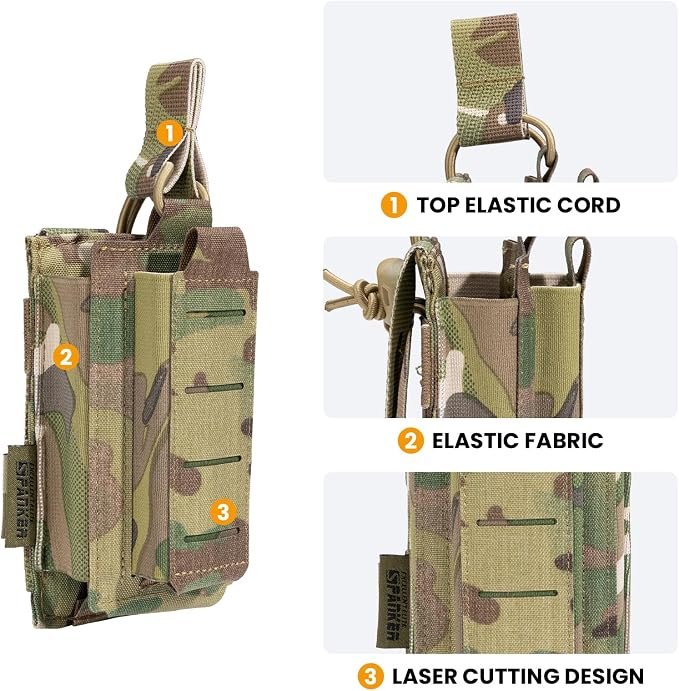 EXCELLENT ELITE SPANKER Tactical Open-Top Single/Double/Triple Molle Mag Pouch - Image 3