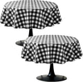 Nasitos 2 Pack Checkered Round Tablecloth 60 Inch-Waterproof Oil & Spill Proof by Nasitoshomedecor