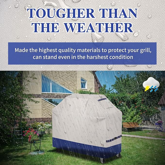 Grill Cover 600D Heavy Duty, Universal Fit Waterproof BBQ Grill Protector - Image 3