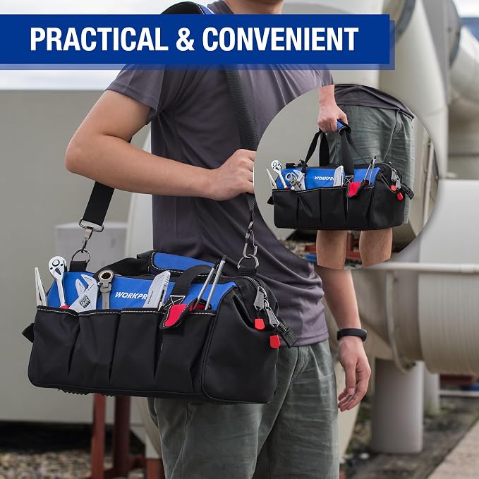 WORKPRO 18-inch Close Top Wide Mouth Storage Tool Bag - Image 8