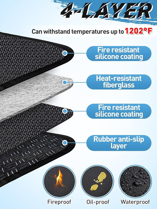 15 x 18in Fireproof Grill Mat for Outdoor Grill - 2mm Thickened Heat Resistant - Image 2