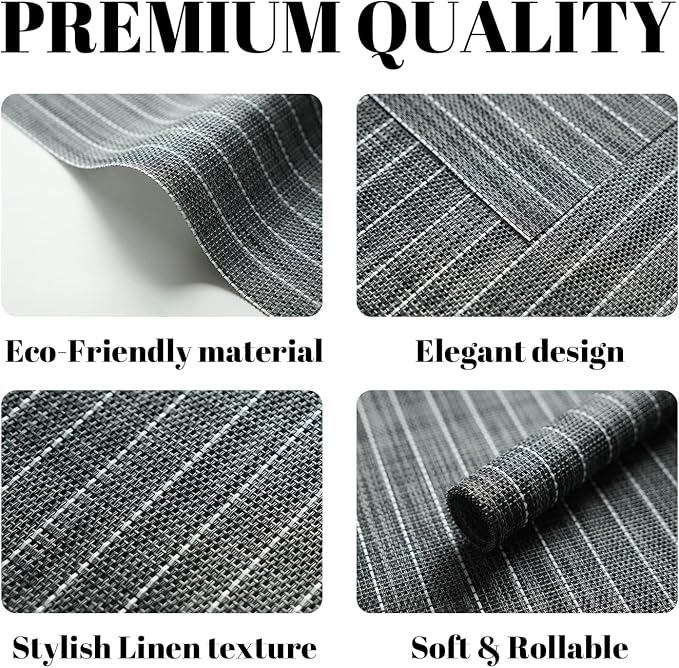 Placemats Set of 12 Vinyl/Plastic Woven Place Mats - Image 2