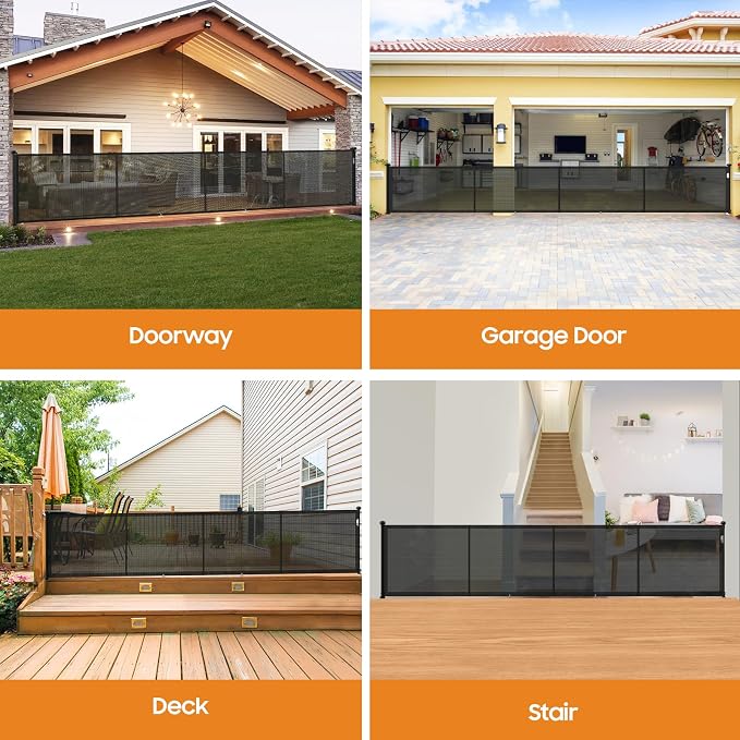 160" Retractable Baby Gates, Prevent from Crawling Underneath, Extra Wide Dog - Image 8