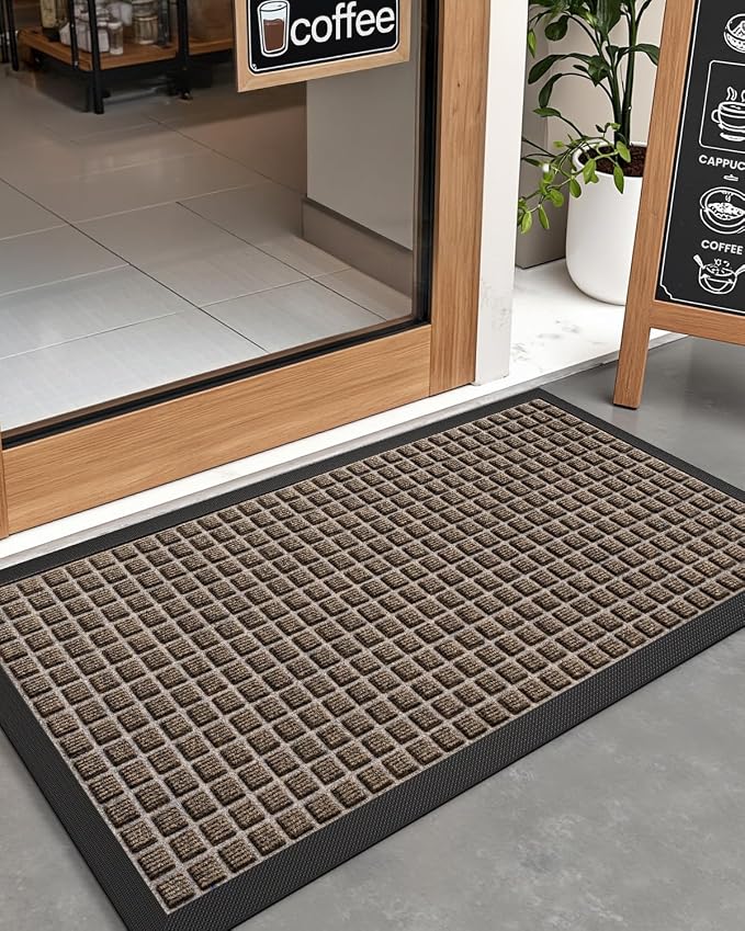 DEXI Front Door Mat Outside Entrance, 17x29 Rubber Entry Doormat Heavy Duty - Image 8