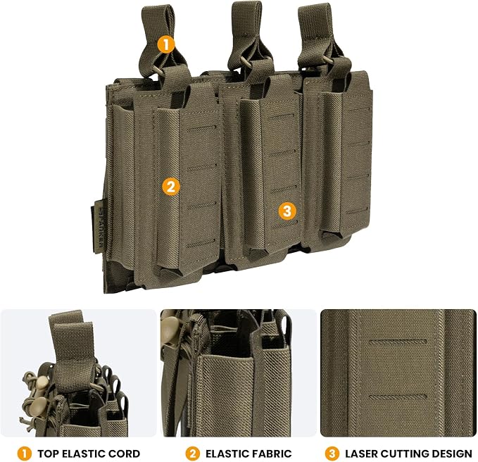 EXCELLENT ELITE SPANKER Tactical Open-Top Single/Double/Triple Molle Mag Pouch - Image 3