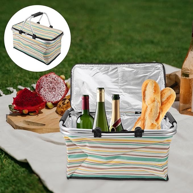 GALPADA Insulated Picnic Basket Multi-Function Cooler Bag - Image 3