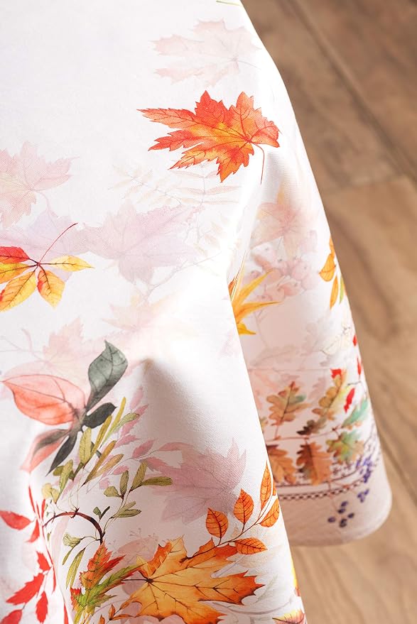 Maison d' Hermine Table Cloth Round Table 100% Cotton 63 Inches Fall Tablecloth - Image 7
