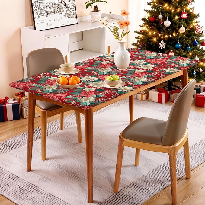 Rectangle Table Cloth Cover Waterproof Elastic Fitted Polyester Fitted - Image 2