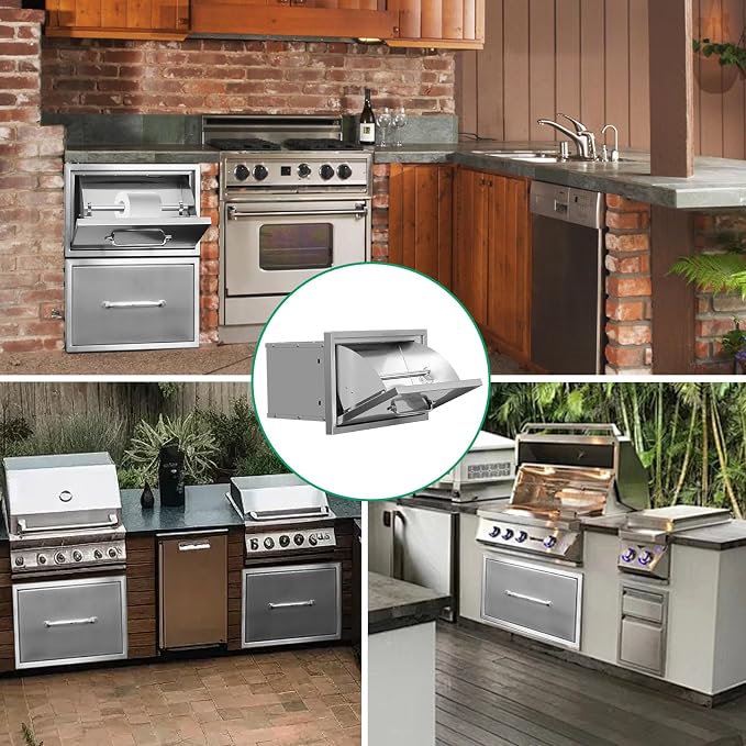 Outdoor Kitchen Drawers 16" W x 10" H x 10" D Stainless Steel Paper Towel - Image 6