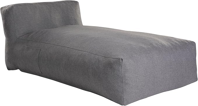 Bean Bag Lounger Chair, Oversized Olefin Patio Daybed, Charcoal Grey