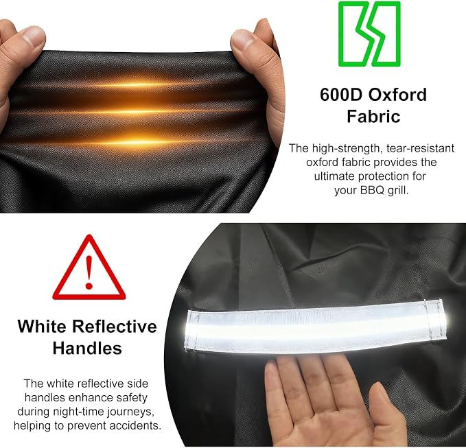 Grill Cover for CharBroil Bistro Pro Electric Grill Griddle, Heavy-Duty 600D - Image 5