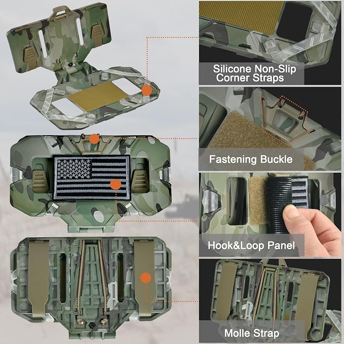 Tactical Plate Carrier Phone Mount, Universal Molle Phone Holder, Tactical - Image 4