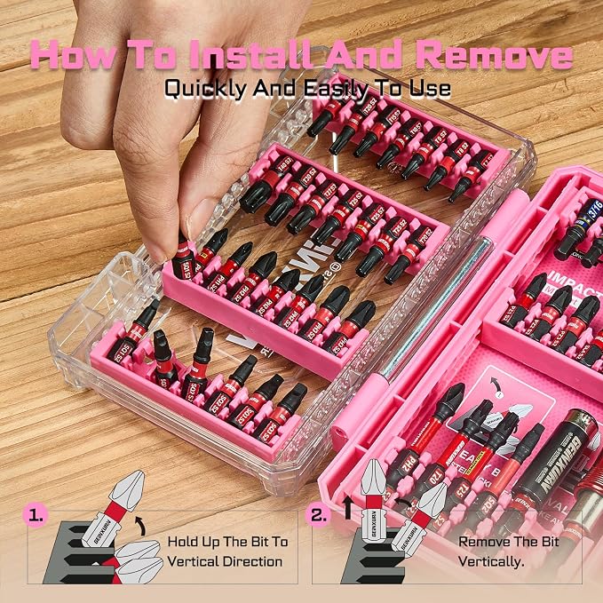 48Pieces Impact Screwdriver Bits Set, Magnetic S2 Steel - Image 4