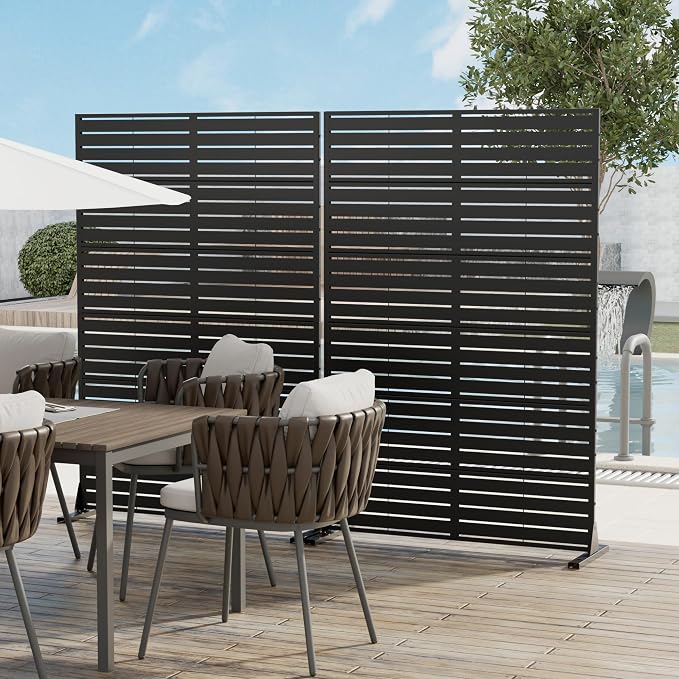 Casaphoria Metal Privacy Screen 72" H x 45" W, 2 Pack Outdoor Freestanding - Image 2