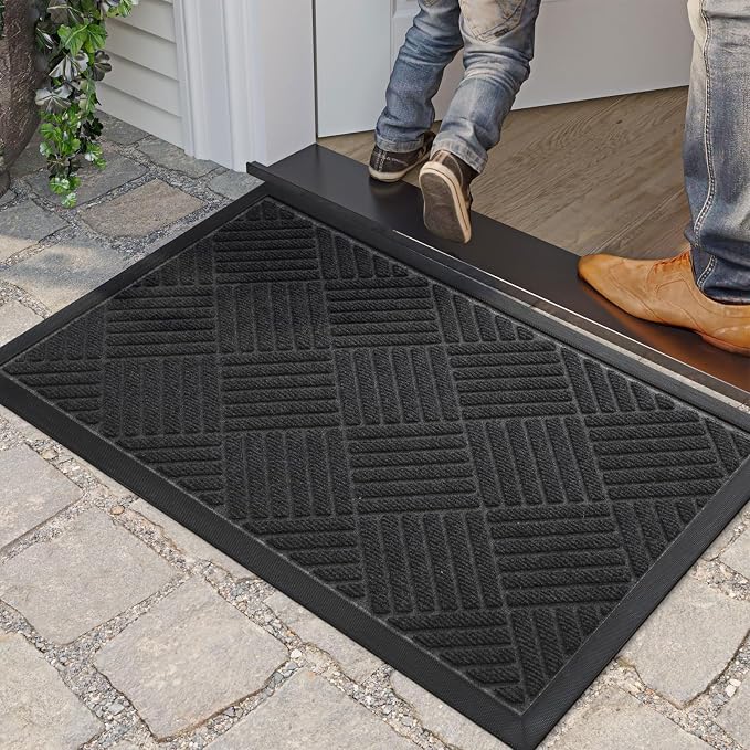 DEXI Front Door Mat Outside Entrance, 17x29 Rubber Entry Doormat Heavy Duty - Image 8