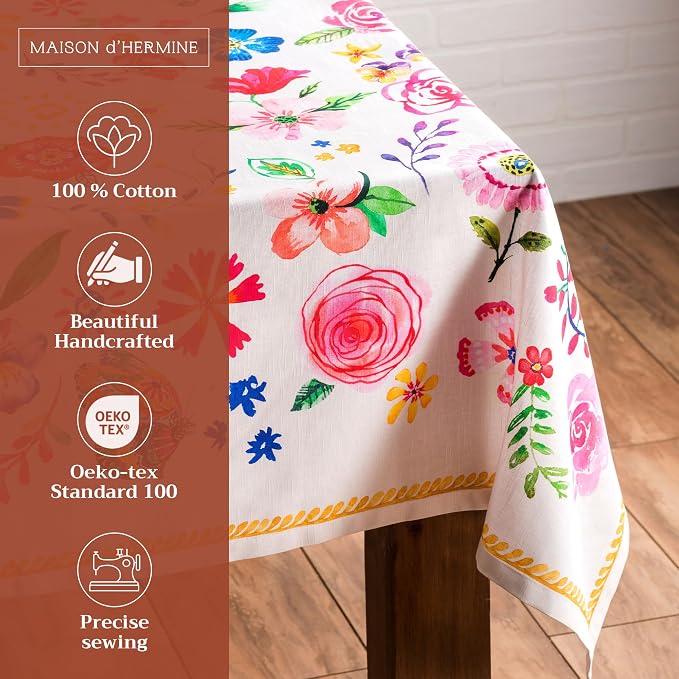 Maison d' Hermine Table Cloth Rectangle Table 100% Cotton 70 x 90 Inches - Image 2
