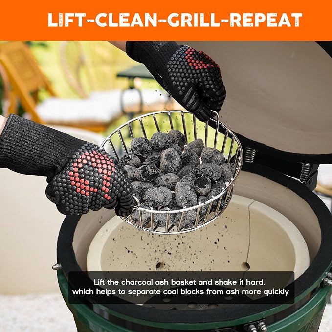 onlyfire Charcoal Ash Basket for Minimax Big Green Egg, Stainless Steel Grill - Image 4